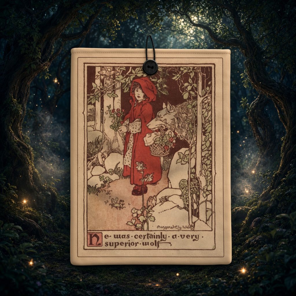 Funda de tela libro Caperucita